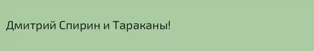 Дмитрий Спирин и Тараканы!